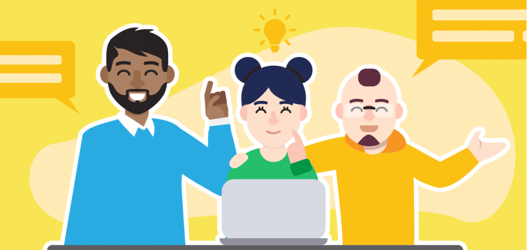 Remote team management Team working together