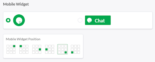 Grid with widget placement options on mobile